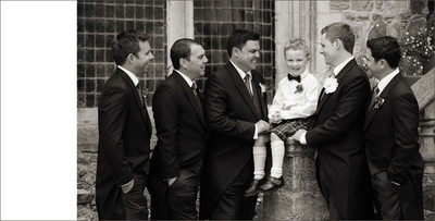 Groom with Groomsmen and Scottish Page Boy