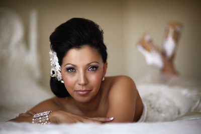 Bridal Portait on Bed