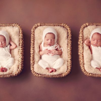 San Diego triplet newborn photographer, triplet boys