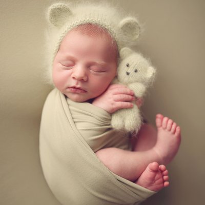 Newborn fluffy bear
