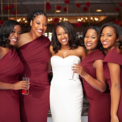 Bride and Bridesmaids at the Tower Club