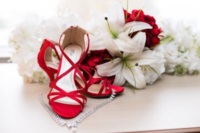 wedding day bride shoes