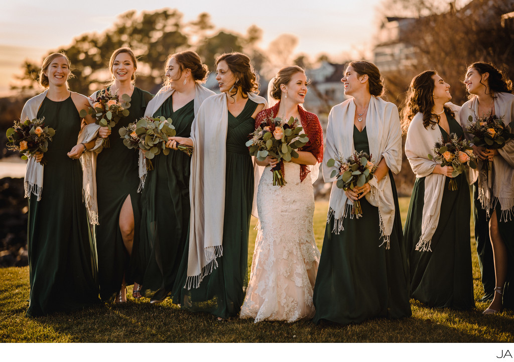 With the girls bridal party photography