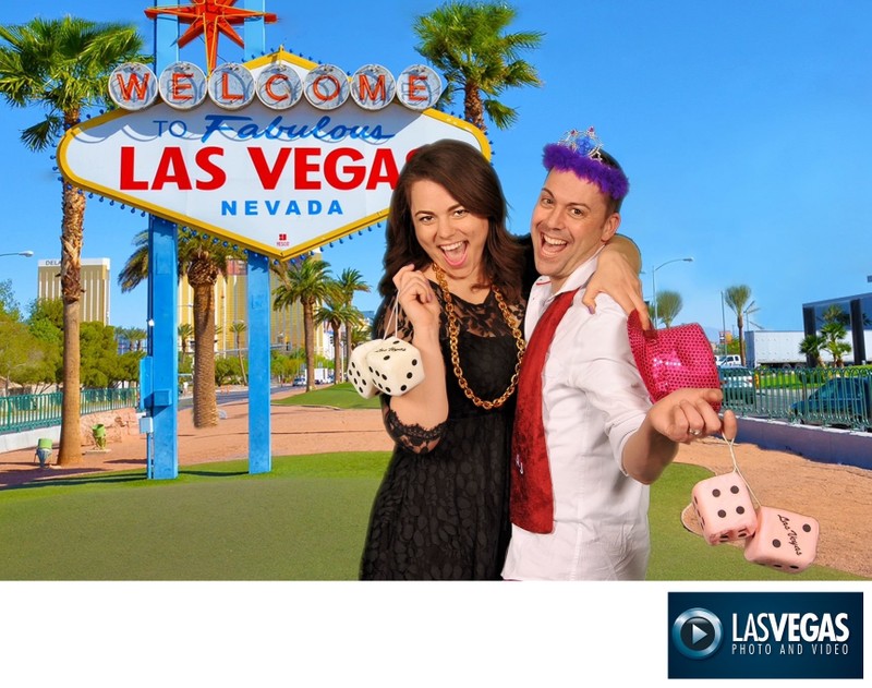 corporate event photography Las Vegas Sign green screen
