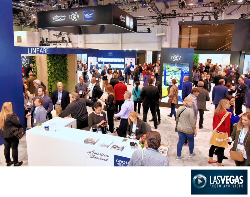 Corporate Photography of a very busy tradeshow booth