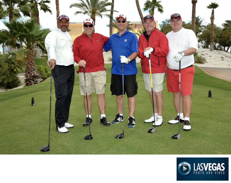 Corporate photo at a golf tournament by Mandalay Bay