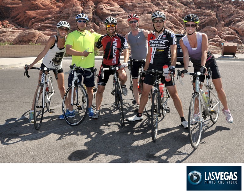 Corporate photography of guests with champion cyclist