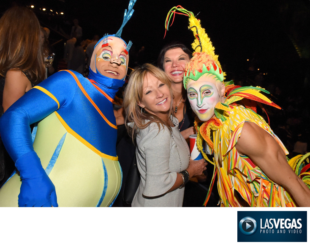 Corporate photography with colorful Cirque characters