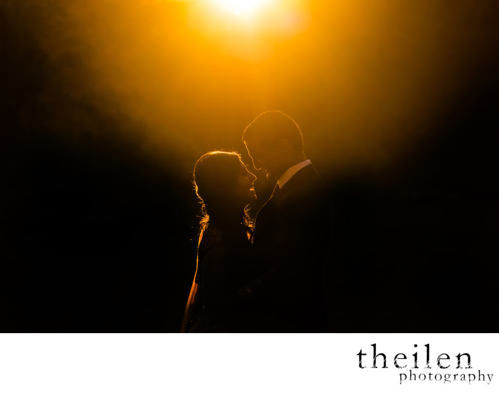 Lake Tahoe Sunset Light Wedding Portrait