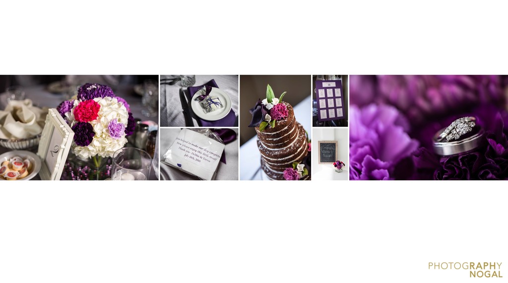 Wedding Album spread of purple details