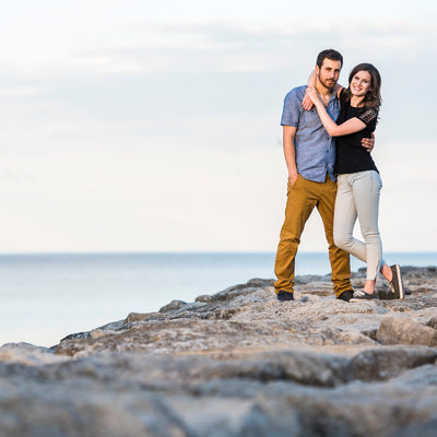 Couple Standing on Rocks at Sam Smith Park
