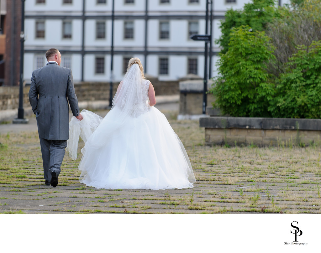 Wedding Day Photo on the Victoria Quays in Sheffield