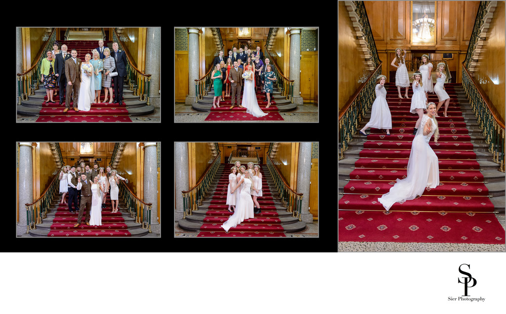 Wedding Party on the Stairs