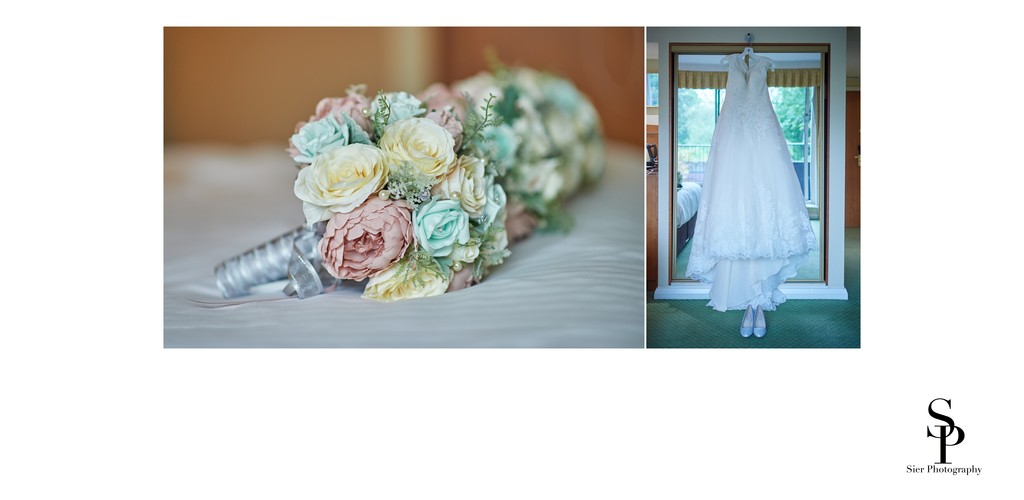 Wedding Day Flowers and Wedding Dress