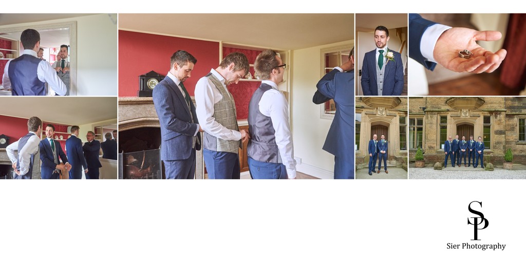 Groom Getting Ready for His Cressbrook Hall Wedding