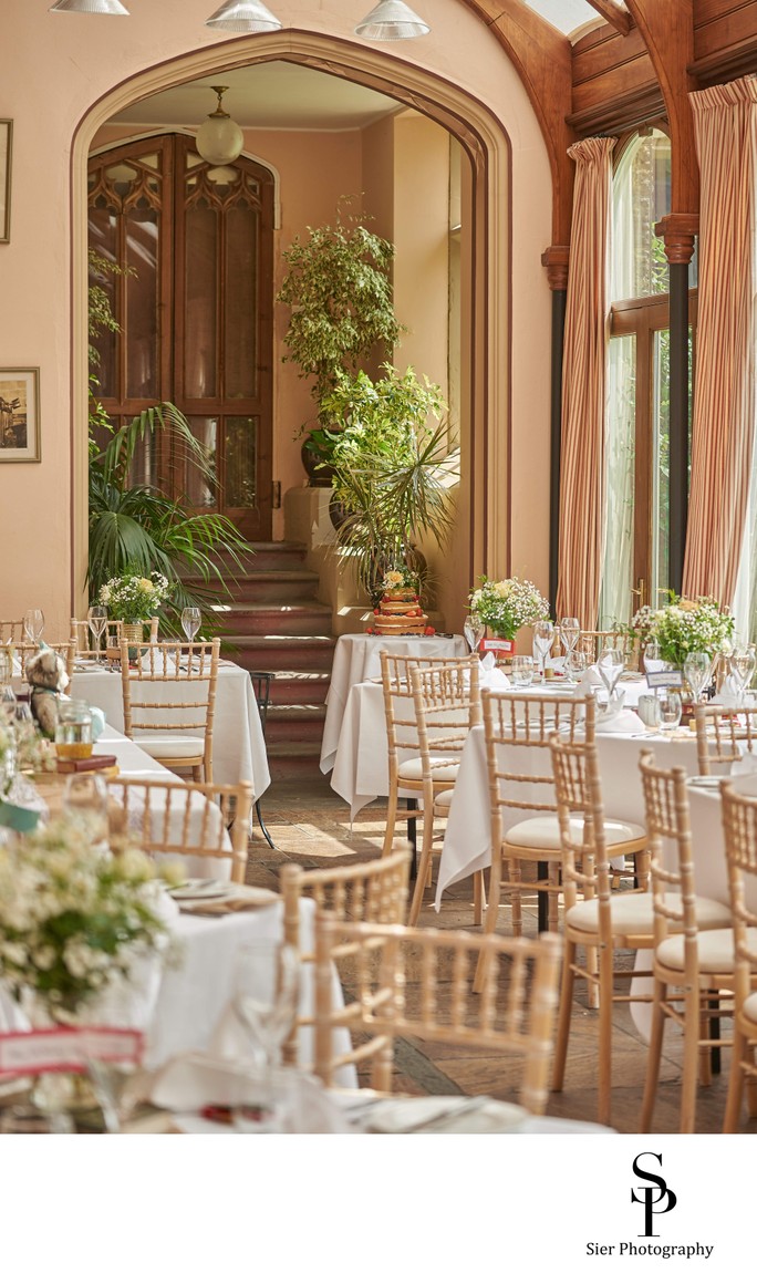 Cressbrook Hall Wedding Reception in the Orangery