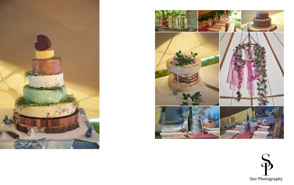 Wedding Cake and Decoration Details at Woodthorpe Hall