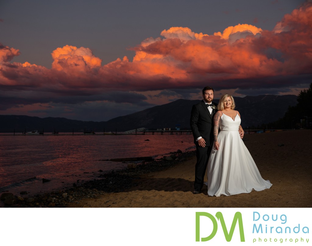 Valhalla Tahoe Wedding Sunset Photos