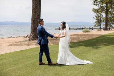 Edgewood Tahoe Golf Course Beach Wedding Photos