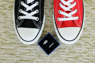 black and red converse shoes rings