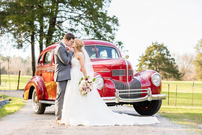 Memphis Wedding Photographer Mallards Croft Car Kiss