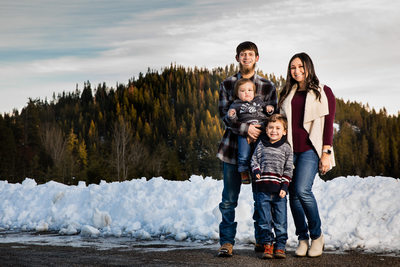 Snowy Winter Lifestyle Family Portrait