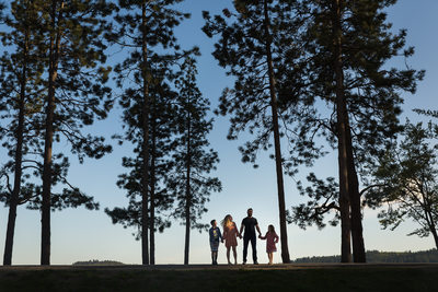 Tree Silhouette Lifestyle Family Portrait