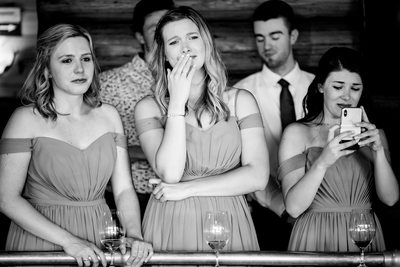 Tearful Bridesmaids At Elkins Resort Wedding