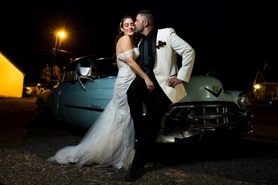 Cadillac Bride Groom Wedding Portrait Spokane