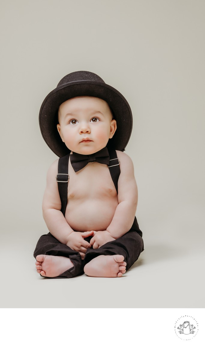 Baby in a Top Hat, Studio Photo Shoot