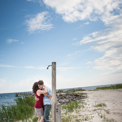 engagement photo session on a long island beach