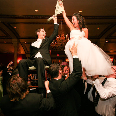 doing the hora at a Jewish wedding