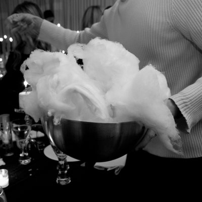 cotton candy for dessert at a 50th birthday