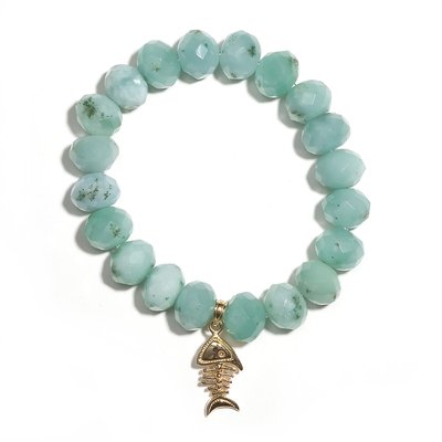 turquoise and gold charm bracelet