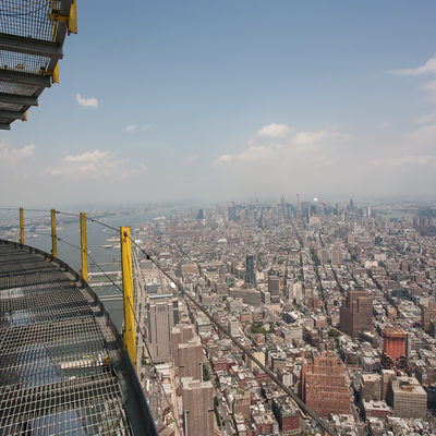 view looking north from the top decks on top of  1 WTC