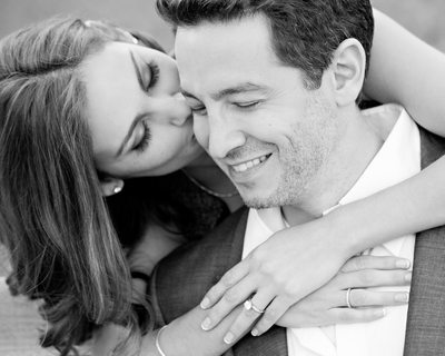 Black and White Beverly Hills Engagement Portrait