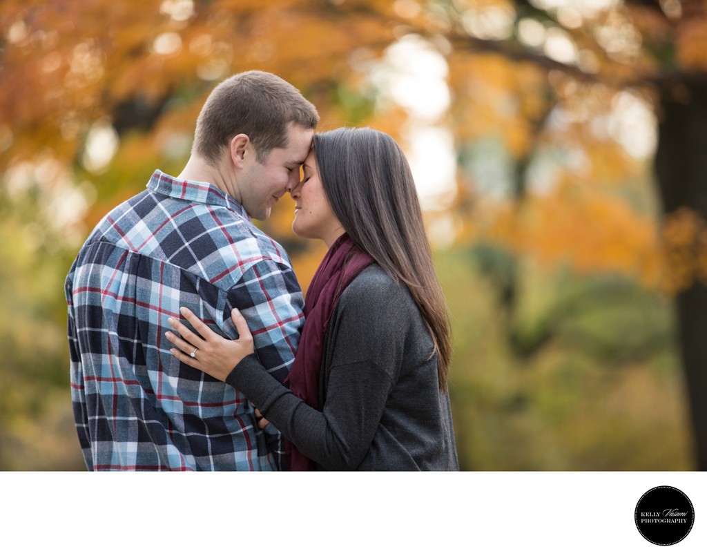 Autumn Leaves Engagement Session in Central Park