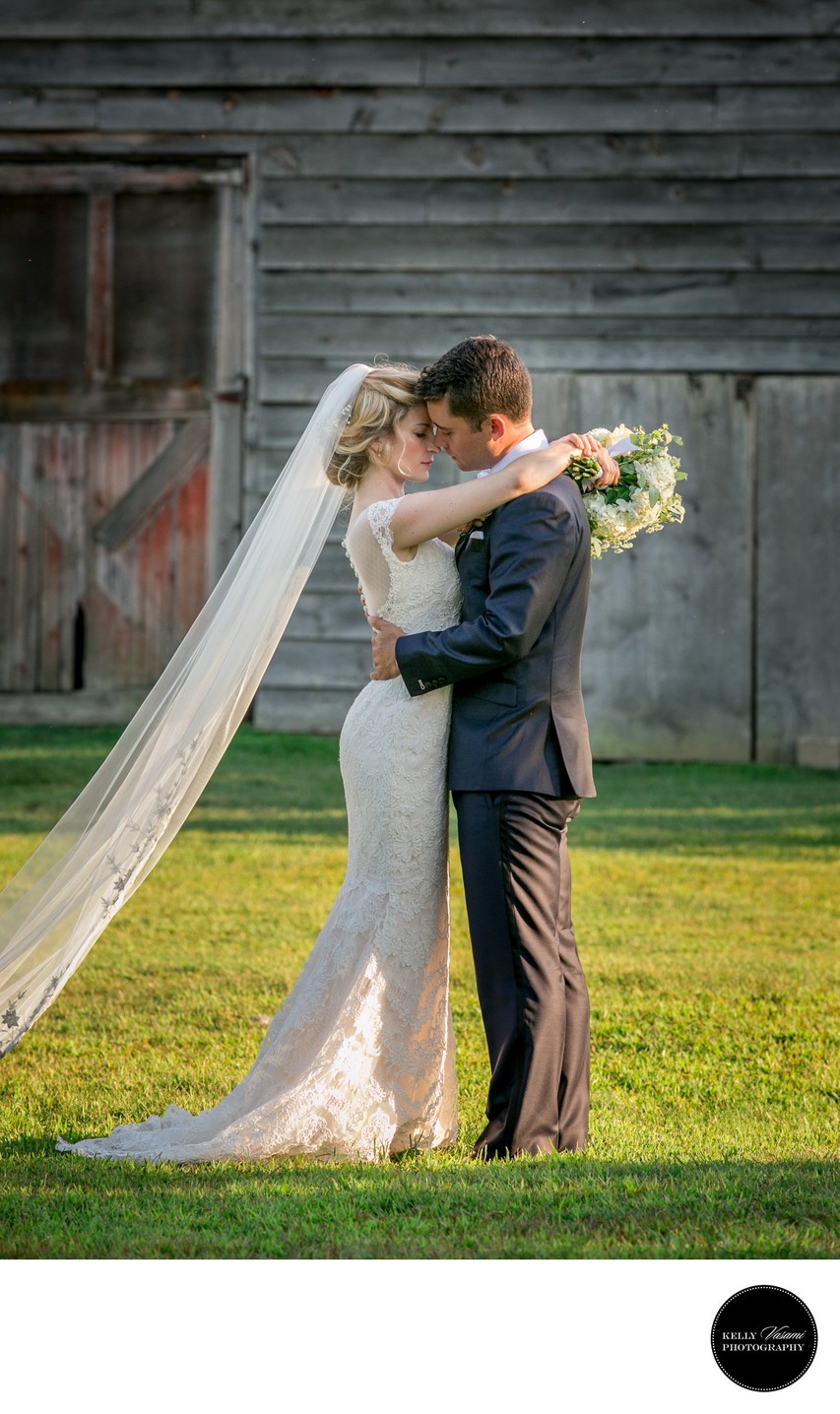 Highlands Country Club Wedding | Bride & Groom at Barn