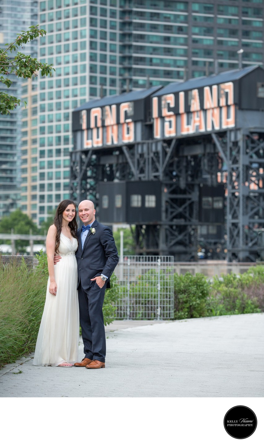 Long Island City Sign | Wedding Couple Photos