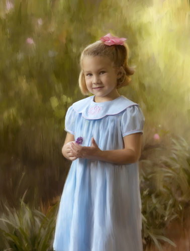 Classic Painting of 5 Year Old Girl