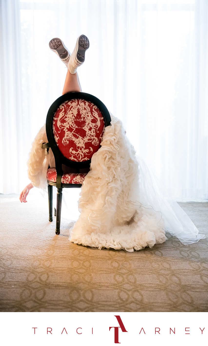 Proximity Hotel Bridal Session Converse & Ruffled Dress