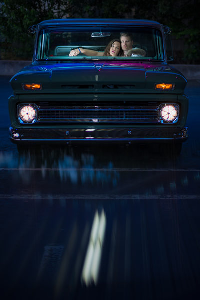 Drive-In, Classic Car Engagement Session, Mooresville, NC