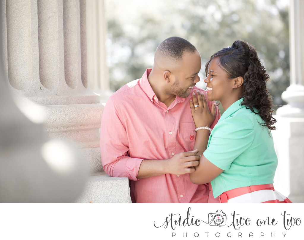 Engagement photos at Statehouse in Columbia, SC