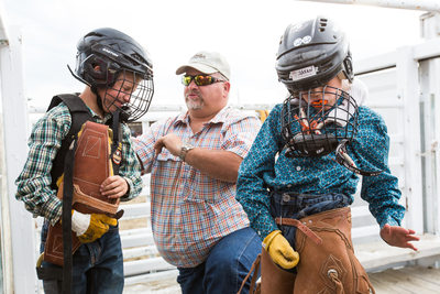 Young Boys Prepare for their Ride at the Wilsall Rodeo