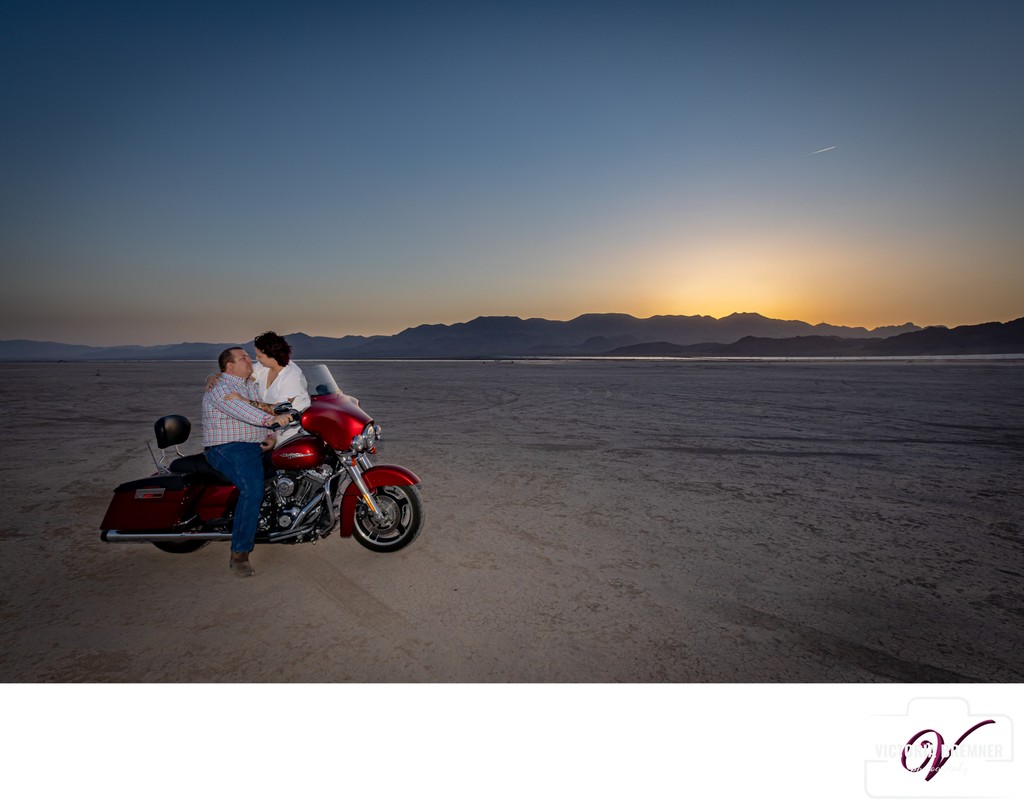Sunset Engagement Photo Session at Dry Lake Bed