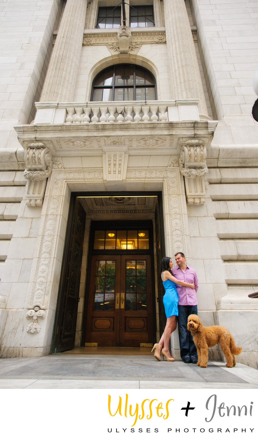 Manhattan Couple with Labradoodle