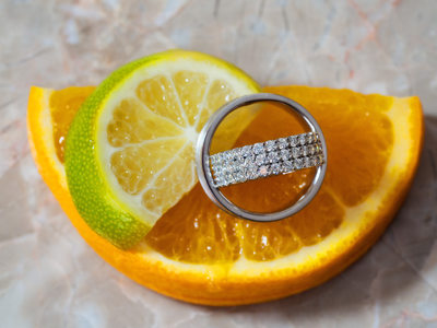 Wedding Bands and Fruit Slices