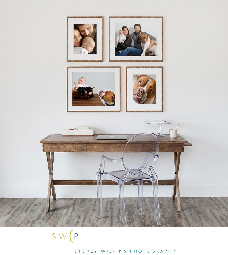A Lovely Four Frame Arrangement Above a Desk A Lovely Four Frame Arrangement Above a Desk