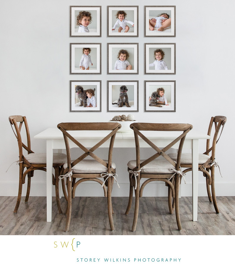 A Nine-Up Fun Photo Display for Kitchen Wall