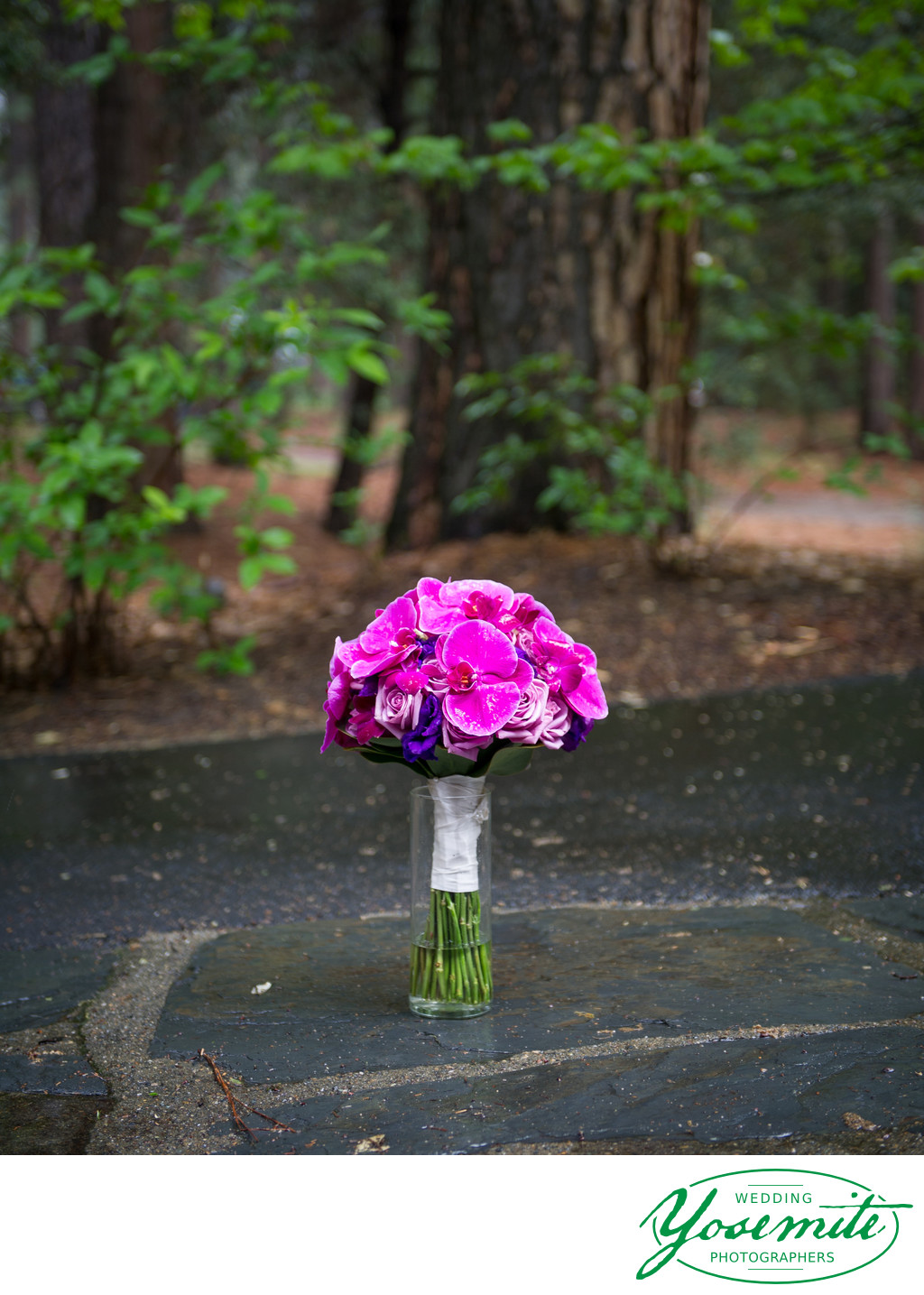 Purple Orchids Wedding Bouquet Yosemite Wedding